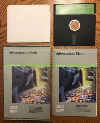 Vintage Computer Game Software Ibm Pc Jr Adventures In Math | 1984 5 1/4 " Disk