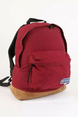 Vintage 90s Outdoor Products Canvas/leather Backpack Daypack Usa Bag