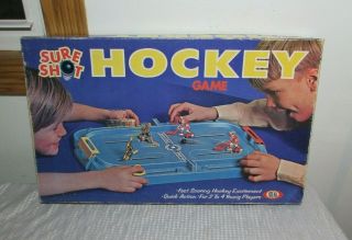 Vintage 1970 Sure Shot Hockey Game Ideal Toy Corp Complete Great Shape