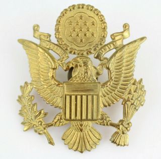 Vintage Us Army Air Force Usaf Military Officer Cap Hat Badge Pin Eagle Emblem