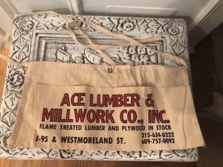 Vintage Canvas Store Ace Lumber Millwork Jersey Tool Advertisement Apron