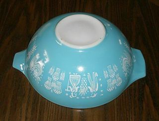 Large Vintage Turquoise Pyrex Bowl Amish Butterprint 4 Qt.