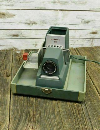 Vintage Argus 300 Slide Projector In Carrying Case W/ Kodachrome Slides Bundle 5