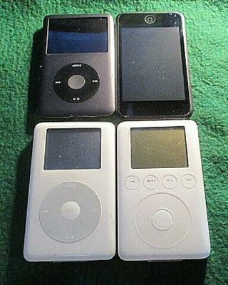 4 Vintage Apple Ipods 8gb,  20gb,  20gb,  160gb As - Is Or ????