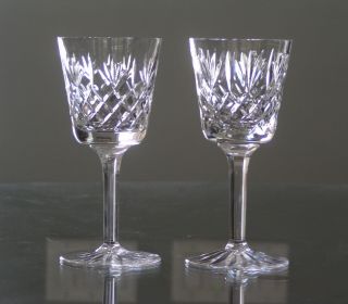 Vintage Thomas Webb Cut Crystal Set Of 2 Claret,  Port,  Sherry Goblets