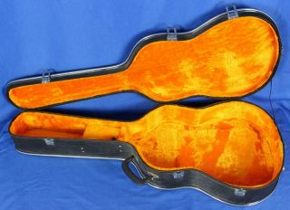 Vintage Acoustic Guitar Hardshell Case Black And Orange 40 " X15 " X4.  5 "