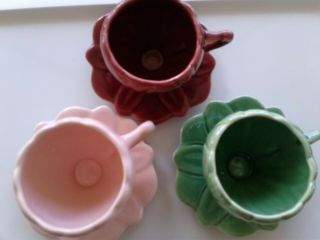 6pc Vintage Camark Usa Pottery Demitasse Teacups/ Saucers