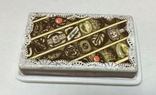 Vintage Estello Rectangle 2pc.  Candy Ceramic Serving Dish Made In France