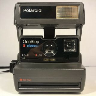 Vintage Polaroid 600 One Step Close Up Instant Film Camera With Strap Black