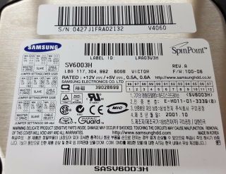 Samsung SV6003H Spinpoint 60GB vintage IDE 3.  5 