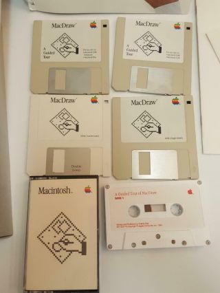 1984 Macintosh MacDraw Graphic Software Disk 512K Enhanced Mac Plus VTG 4