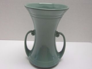 Vintage Abingdon Usa Pottery Vase Green 152 Art Deco With Handles