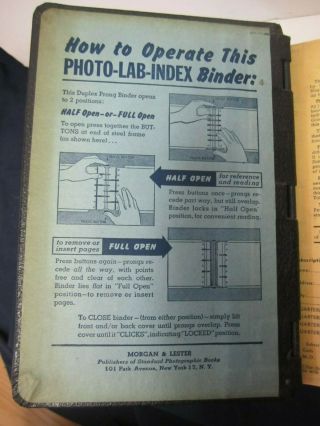 Vtg Photo - Lab - Index Henry Lester Film Developing Formula 9th Edition Binder 1947 7