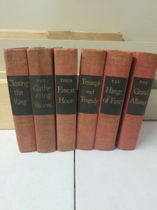 Winston Churchill The Second World War 6 Volumes Houghton Mifflin Complete 1953