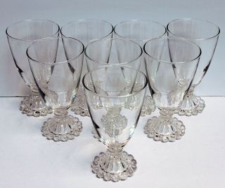 Vintage Anchor Hocking Boopie Glass Footed Ice Tea Goblets - Set Of 8