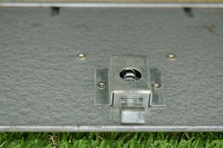 Vintage Brumberger Gray Metal Push Button Film Reel Storage case 8