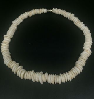 Vintage Puka Shell Necklace 16 " Tl X 1/2 " W.