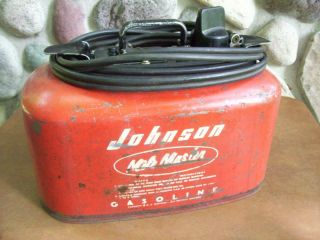 Vtg Johnson / Evinrude Mile Master 4 Gallon Outboard Motor Gas Can W/ 12 