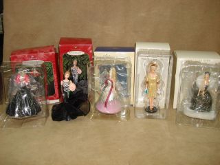 Group Of 5 Vintage Hallmark Keepsake Barbie Christmas Ornaments In O.  B.  98 - 06