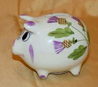 Vintage Plichta London (wemyss) Handpainted Novelty Pottery Pig Bank Money Hog