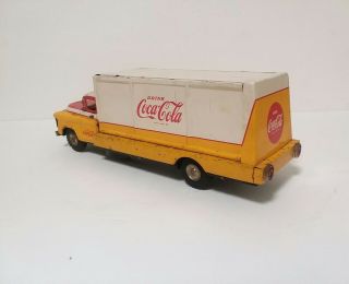 Vintage Japan Tin Battery Operated Allen Haddock Coca Cola Delivery Truck 3