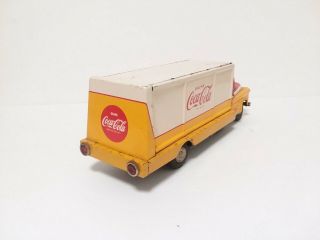 Vintage Japan Tin Battery Operated Allen Haddock Coca Cola Delivery Truck 4