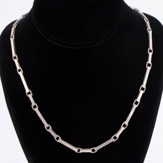 Vtg Sterling Silver - Modern Bar Link Chain 20 " Toggle Necklace - 30g
