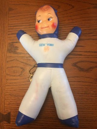 Vintage 1960’s York Yankees Giveaway Stuffed Doll In Blue And White