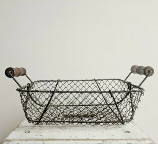 Vintage French Market Wire Basket,  For Country Cottage Decor