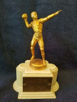 Vintage 1956 Football Heisman Trophy Gold Metal Plastic Base