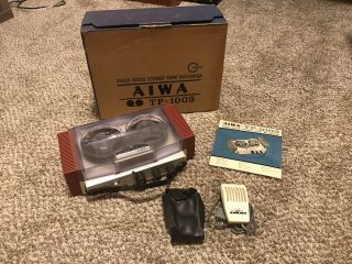 Vintage Aiwa Tp - 1003 Portable Reel - To - Reel Transistor Tape Recorder