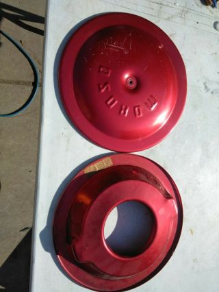 Vintage Red Anodized Moroso 14 Inch Air Cleaner Htf