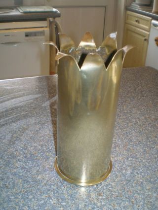 Vintage Ww 1 Trench Art 1915 Shell Case Vase 