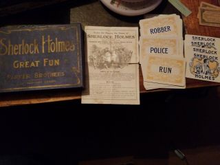 Vintage Parker Bros.  Sherlock Holmes Great Fun Card Game - 1904