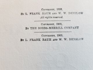 THE WIZARD OF OZ BY L FRANK BAUM & W.  W.  DENSLOW 1903 BY BRAUNWORTH & CO 3