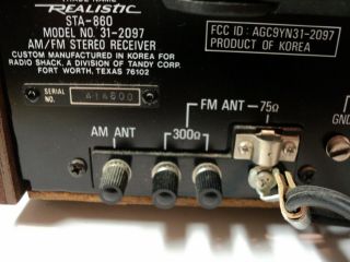 Vintage Realistic AM/FM Stereo Receiver STA 860.  Great 2