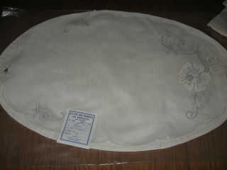 Vintage Madeira Linen 4 Placemats/4 Napkins Cut Work Hand Embroidery 5