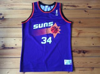 Vintage Champion Phoenix Suns Charles Barkley 34 Nba Jersey Mesh Sz - Xl