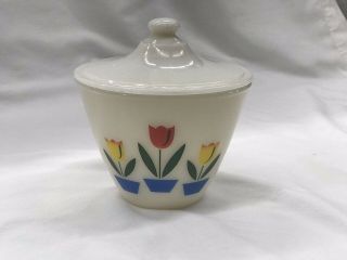 Vintage Fire King Oven Ware Grease Jar With Lid