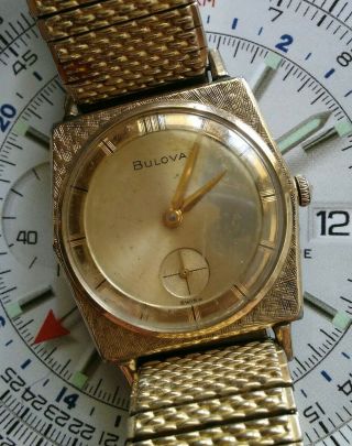 Vintage 1950s Bulova Swiss Made 17 Jewels 11 Al Wind Up Wrist Watch - Running