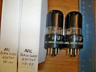 2 Strong Matched National Union Black Glass 6sn7gt Tubes