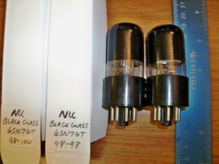 2 Strong Matched National Union Black Glass 6SN7GT Tubes 3