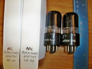 2 Strong Matched National Union Black Glass 6SN7GT Tubes 4