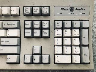Qty 2 Vintage Silicone Graphics RT6856T,  Granite Grey,  PS2 Keyboard 2