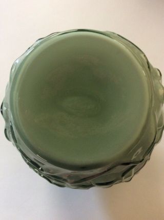 Vintage Fenton Vase Green Dogwood Design With Label 3