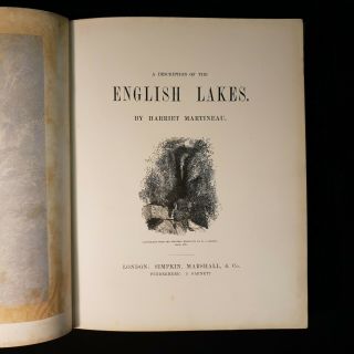 1858 Description ENGLISH LAKES Harriet Martineau ILLUSTRATED ED 1st PLATES Map 5