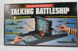 Electronic Talking Battleship Game Complete Milton Bradley 1989 Vintage