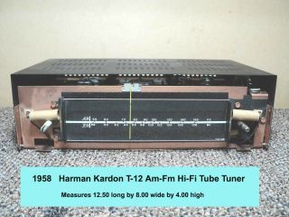Vintage 1958 Harman Kardon T - 12 Am - Fm Tube Tuner