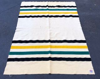 Vintage Pendleton Glacier Park Woolen Mills 4 Striped Wool Blanket 66 " X 86 "