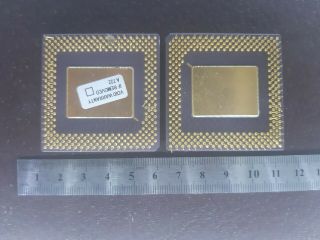 2X AMD - K5 PR 166 GOLD VINTAGE CERAMIC CPU FOR GOLD SCRAP RECOVERY 4